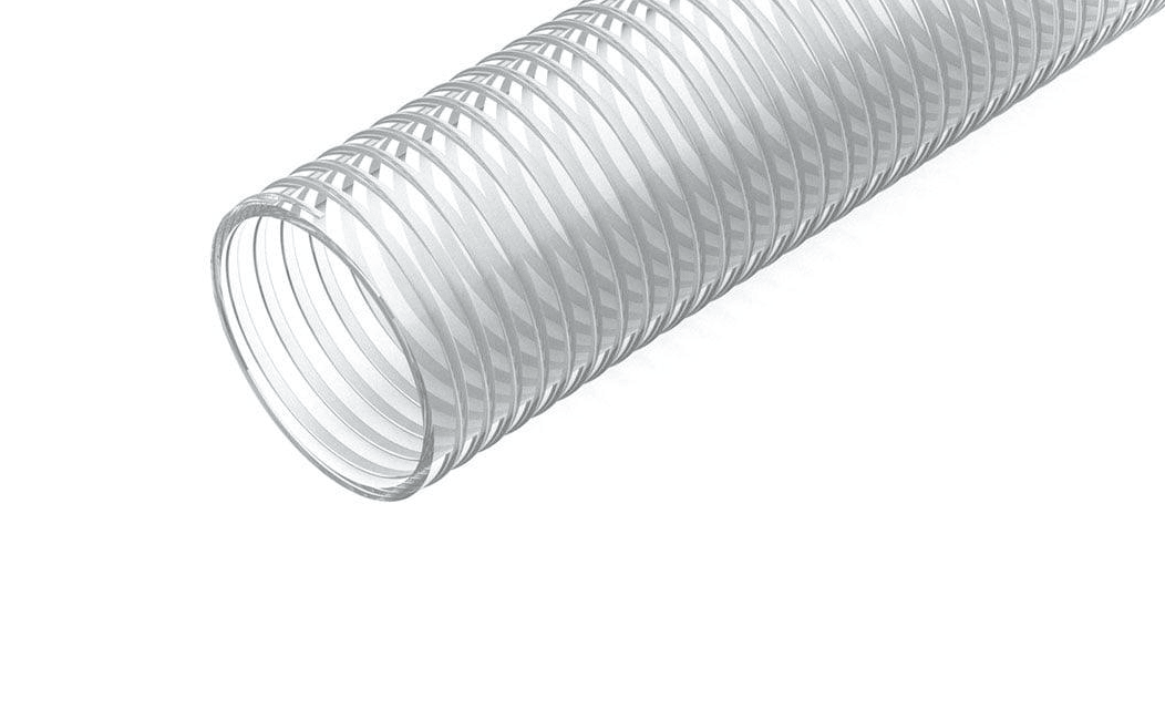 1-1/4" Clear Food Hose - Clear PVC (1ft) - Forces Inc
