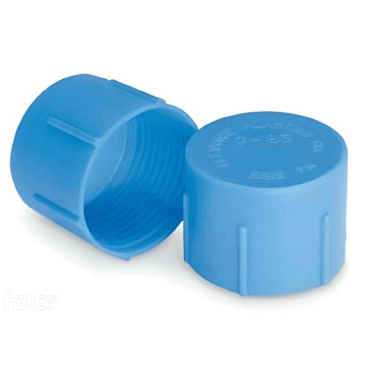 1-3/16"-12 UNF/JIC Threaded Protection Cap - Polyethylene (Blue) - Forces Inc
