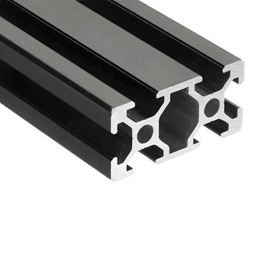 1.5" x 3" T-Slotted Aluminum Extrusion Black Smooth Heavy - 1ft Bar - Forces Inc