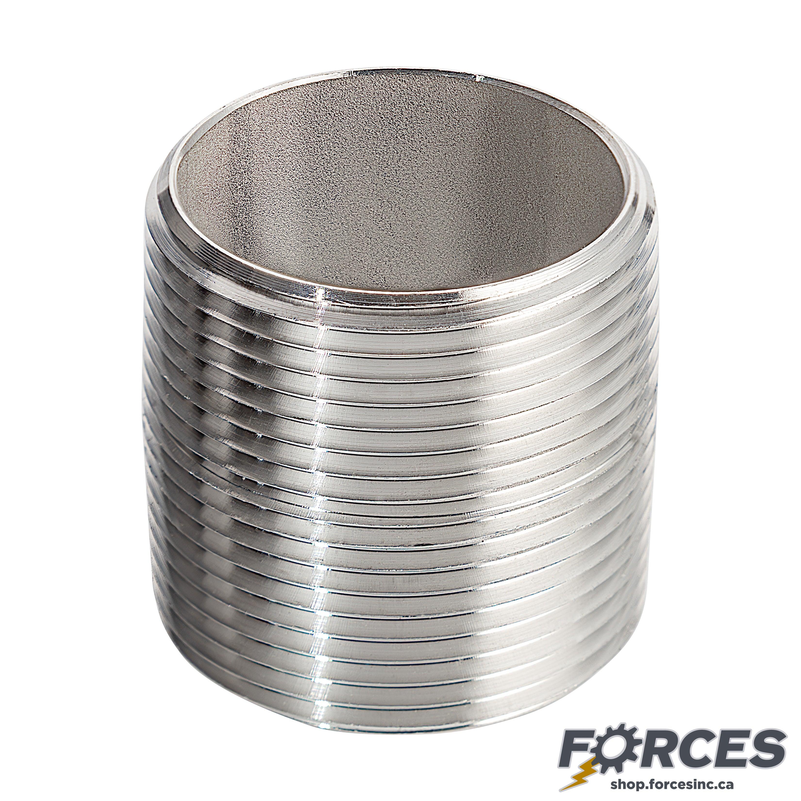 1" Closed Nipple - Stainless Steel 316 - Forces Inc