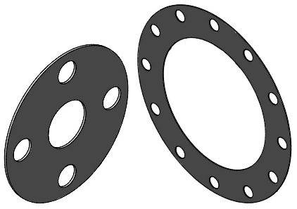 1" Full Face Flange Gasket 1/16" THK - Silicone Rubber - Class 150 - Forces Inc