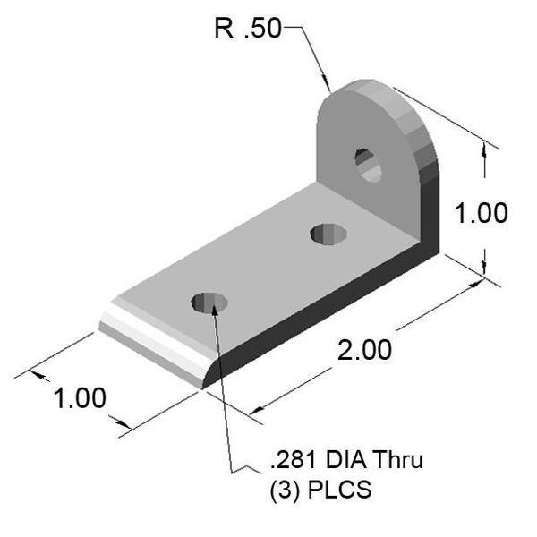 1" L-Pivot Arm for Static Pivots | 10 Series Aluminum T-Slot - Forces Inc