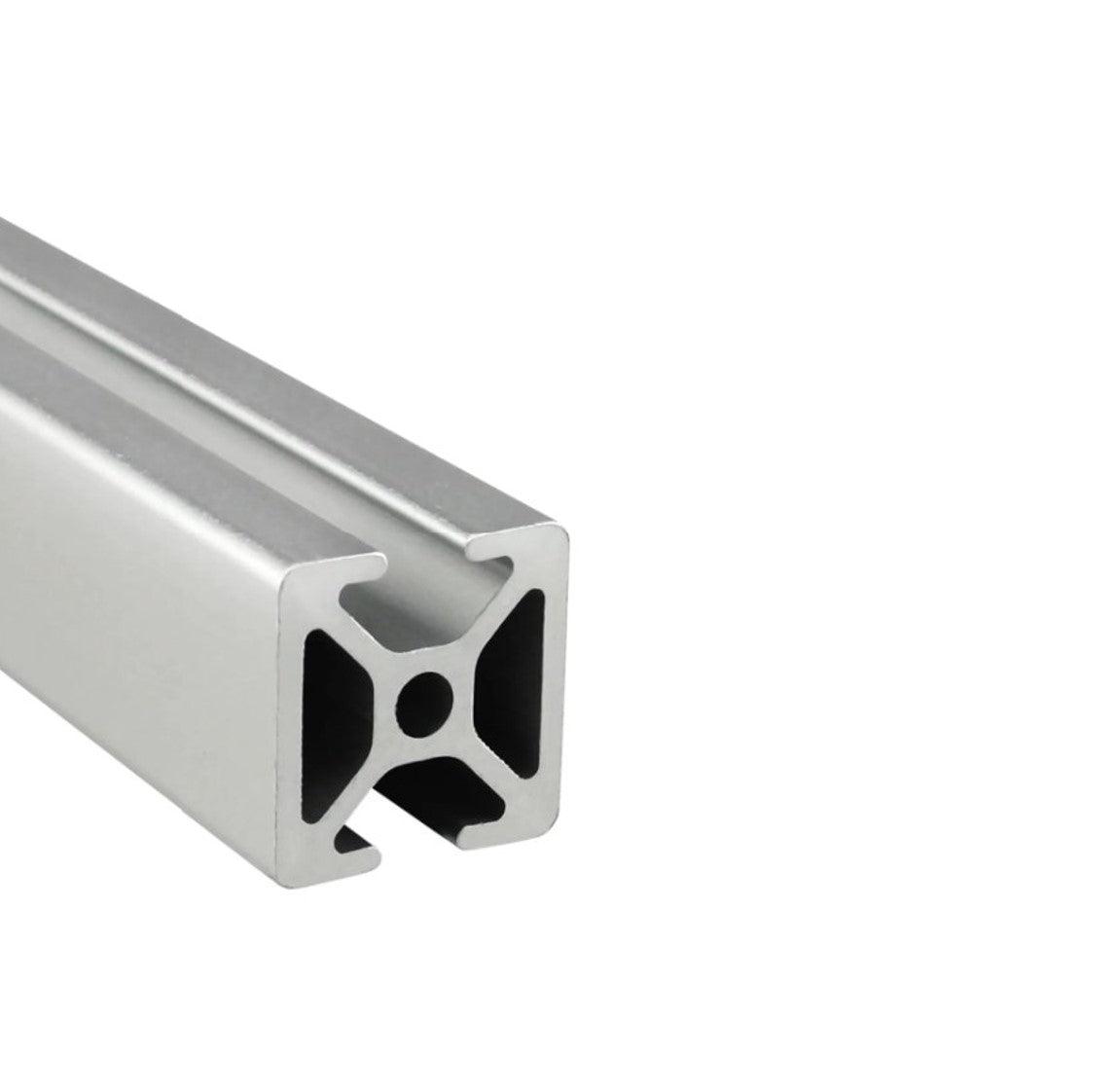1" x 1" Opposite Smooth Bi-Slotted Aluminum Extrusion - 2ft Bar - Forces Inc
