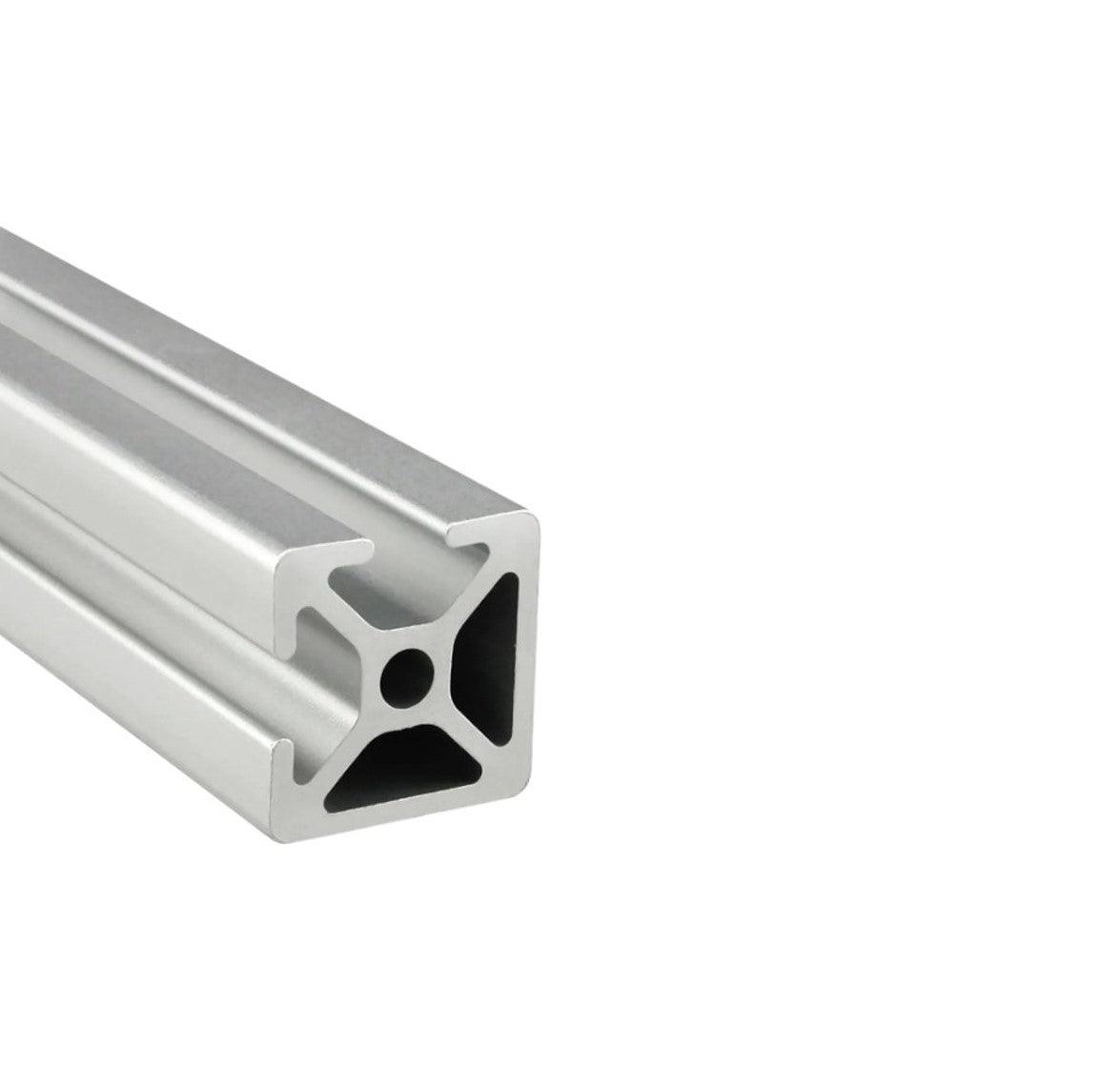 1" x 1" Smooth Bi-Slotted Aluminum Extrusion - 2ft Bar - Forces Inc