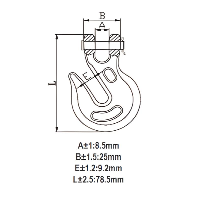 1/4" Clevis Grab Hook (2600 lbs) - Steel Blue