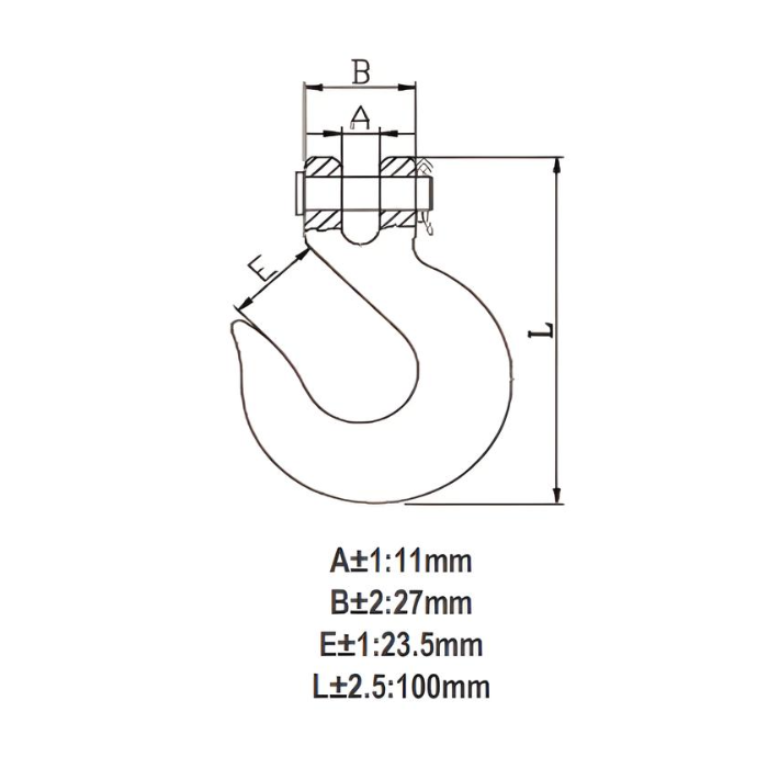 1/4" Clevis Slip Hook (2600 lbs) - Steel Blue