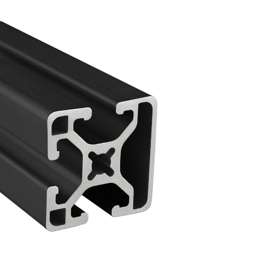 1.5" x 1.5" Black Tri Slot Aluminum Extrusion Smooth Lite