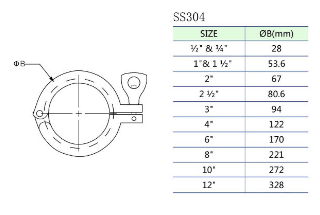 10" Single Pin Heavy Duty Clamp - Stainless Steel 304 | 13MHHM - Forces Inc