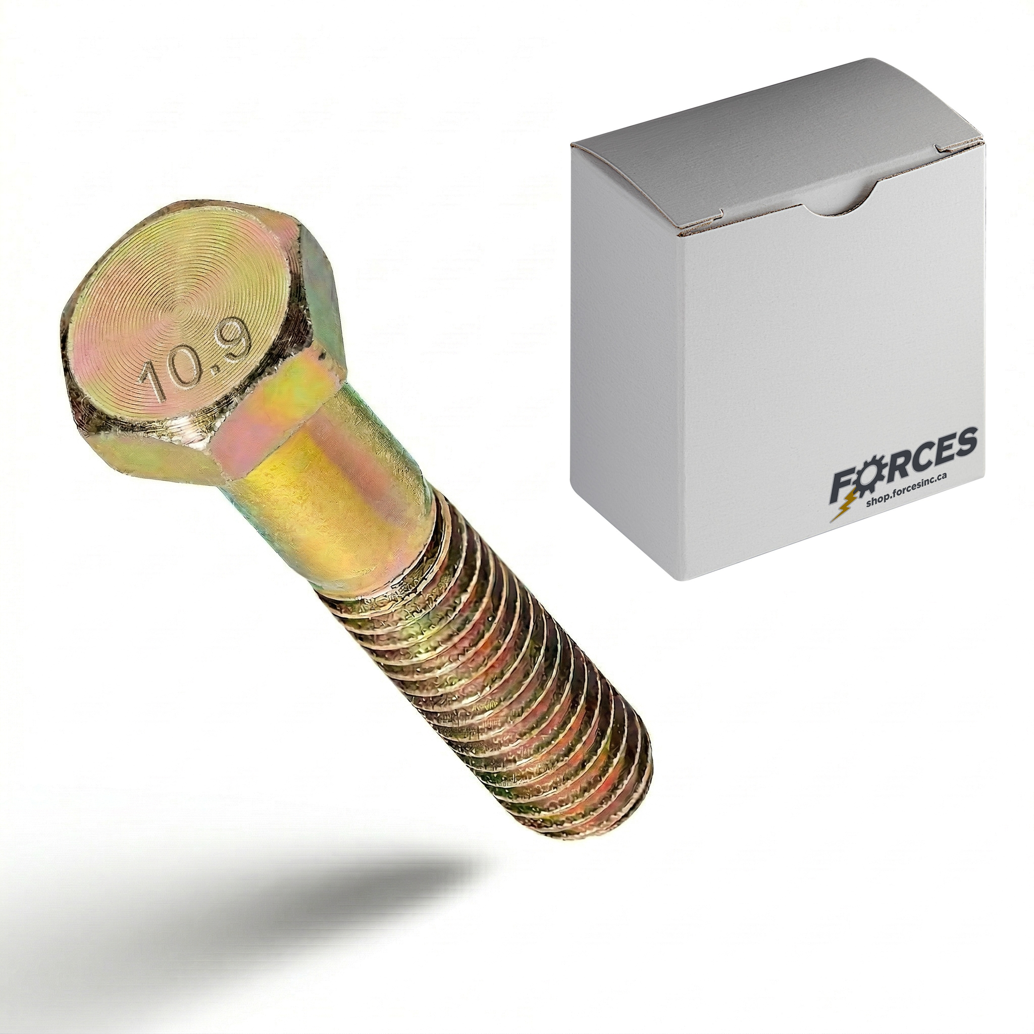 DIN 931 Hex Head Bolt M14-2.00 x 80mm Partial thread - Yellow Zinc Class 10.9