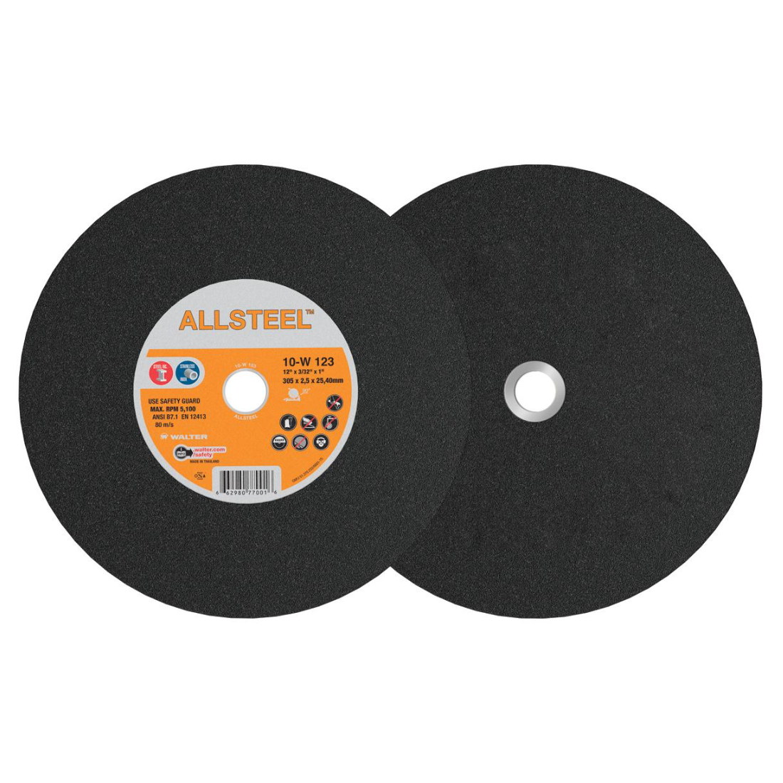 10W123 | ALLSTEEL™ Chop Saw Cut-Off Wheel 12" x 7/64", 1" Arbor, Type 1