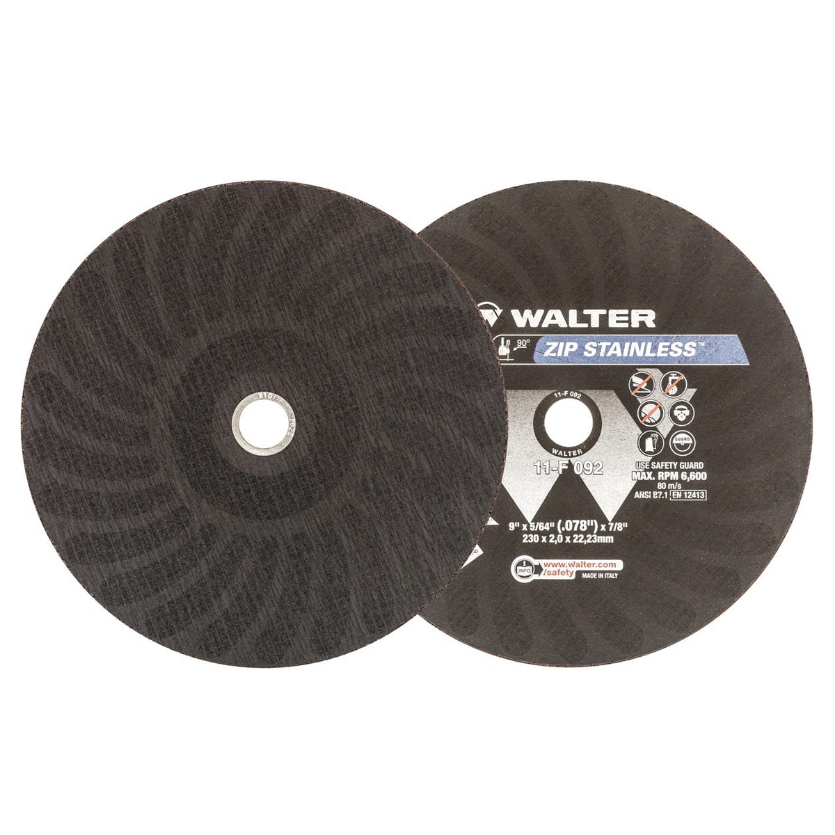 11F092 | ZIP STAINLESS™ Cut-Off Wheel 9" x 5/64", 7/8" Arbor, Type 1