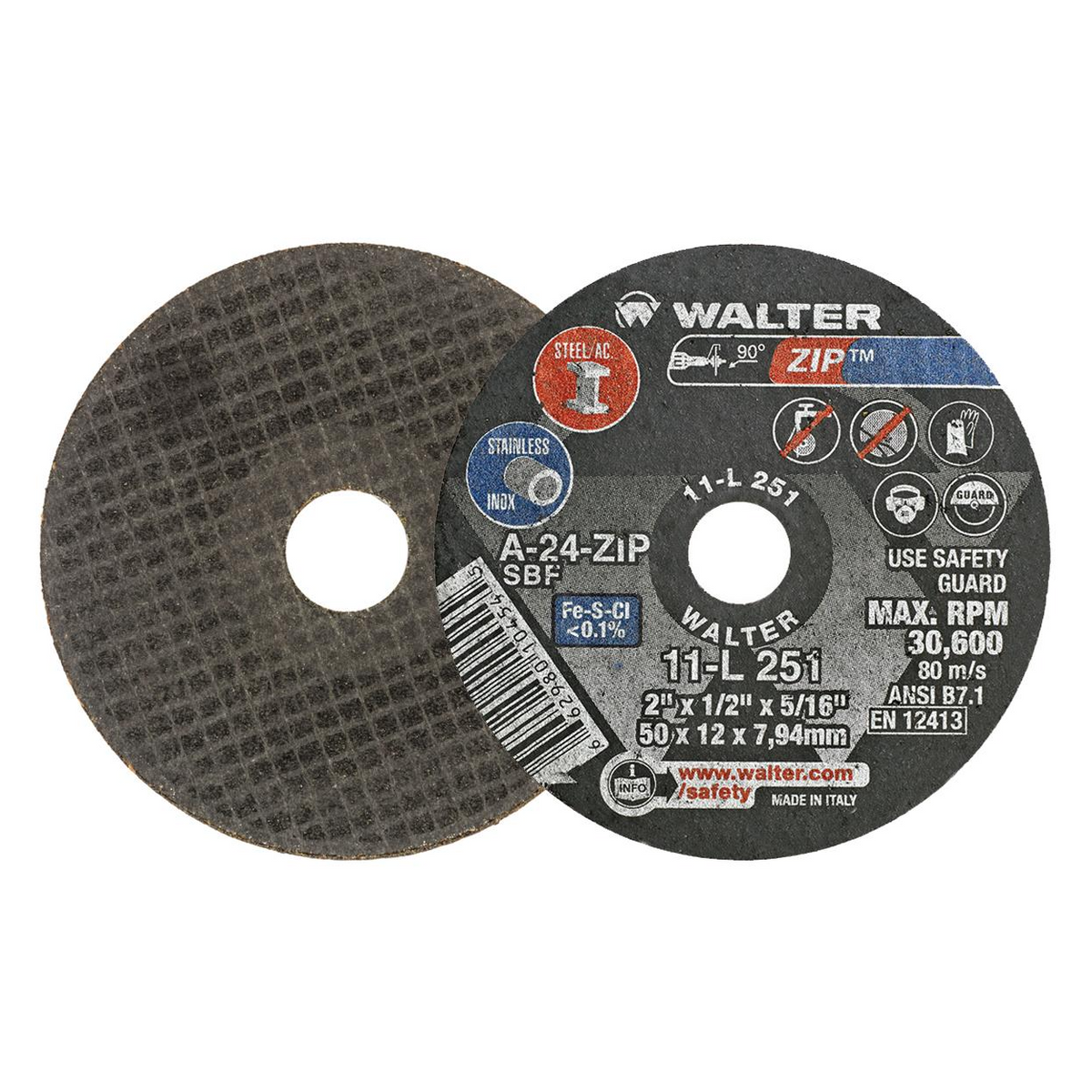 11L251 | ZIP™ Cut-Off Wheel 2" x 1/2", 5/16" Arbor, Type 1