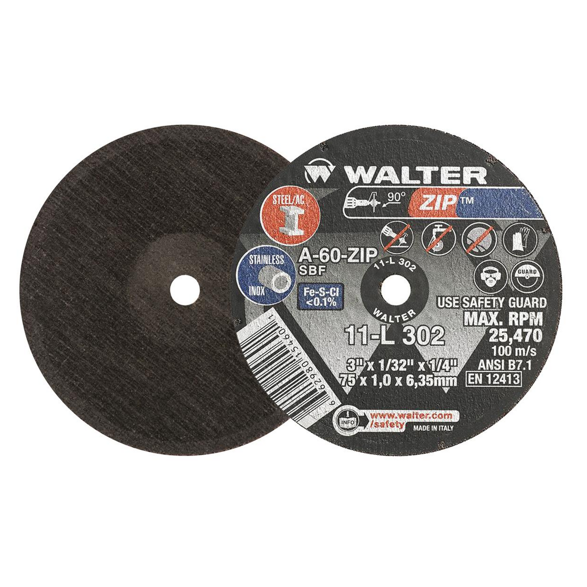 11L302 | ZIP™ Cut-Off Wheel 3" x 1/32", 1/4" Arbor, Type 1
