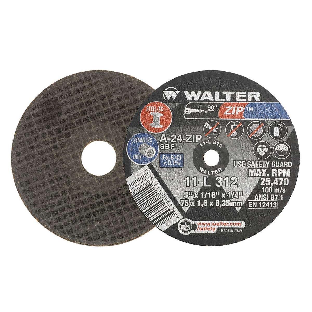 11L312 | ZIP™ Cut-Off Wheel 3" x 1/16", 1/4" Arbor, Type 1