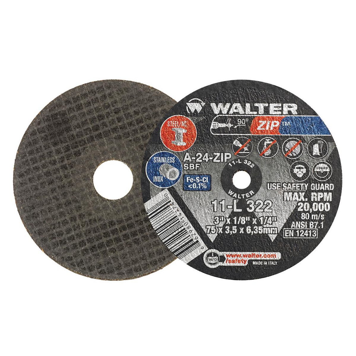11L322 | ZIP™ Cut-Off Wheel 3" x 1/8", 1/4" Arbor, Type 1