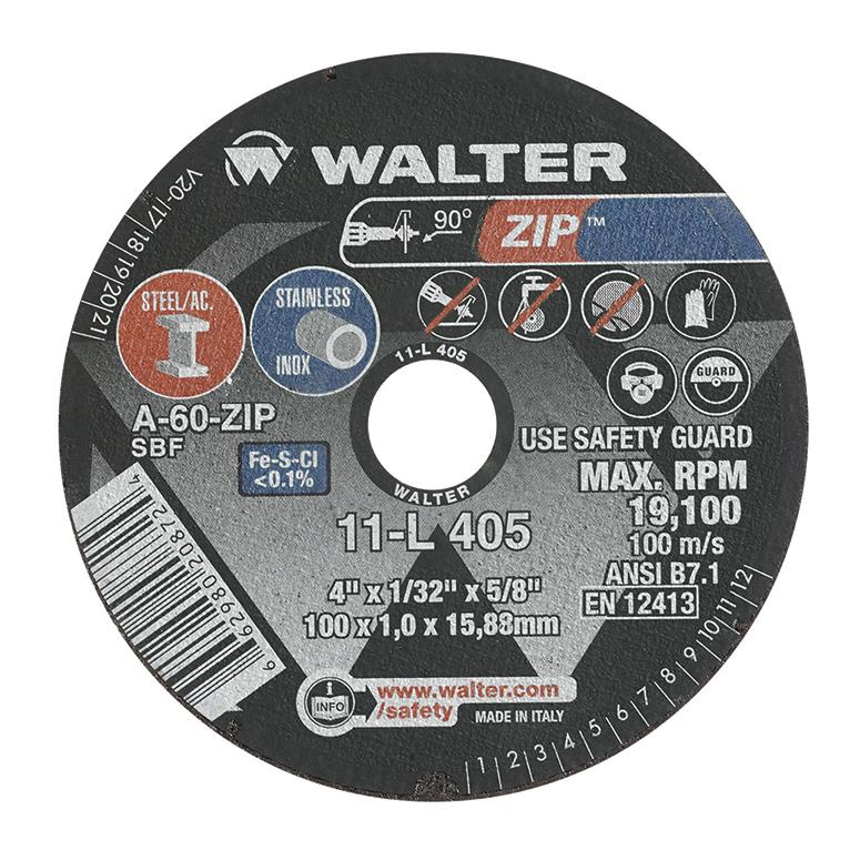 11L405 | ZIP™ Cut-Off Wheel 4" x 1/32", 5/8" Arbor, Type 1