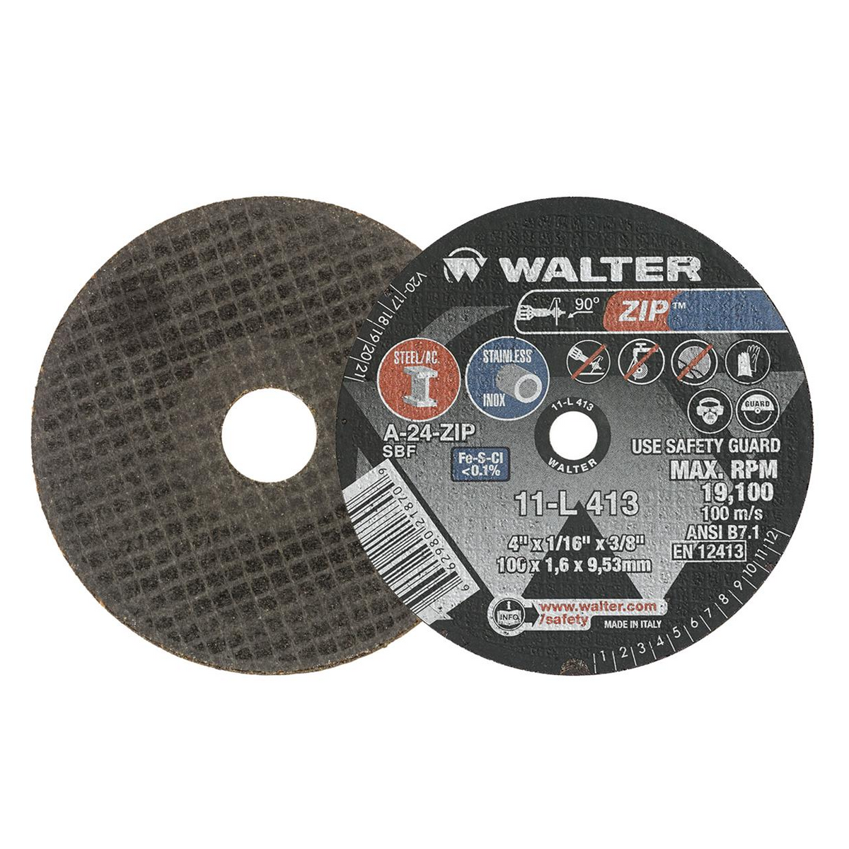 11L413 | ZIP™ Cut-Off Wheel 4" x 1/16", 3/8" Arbor, Type 1