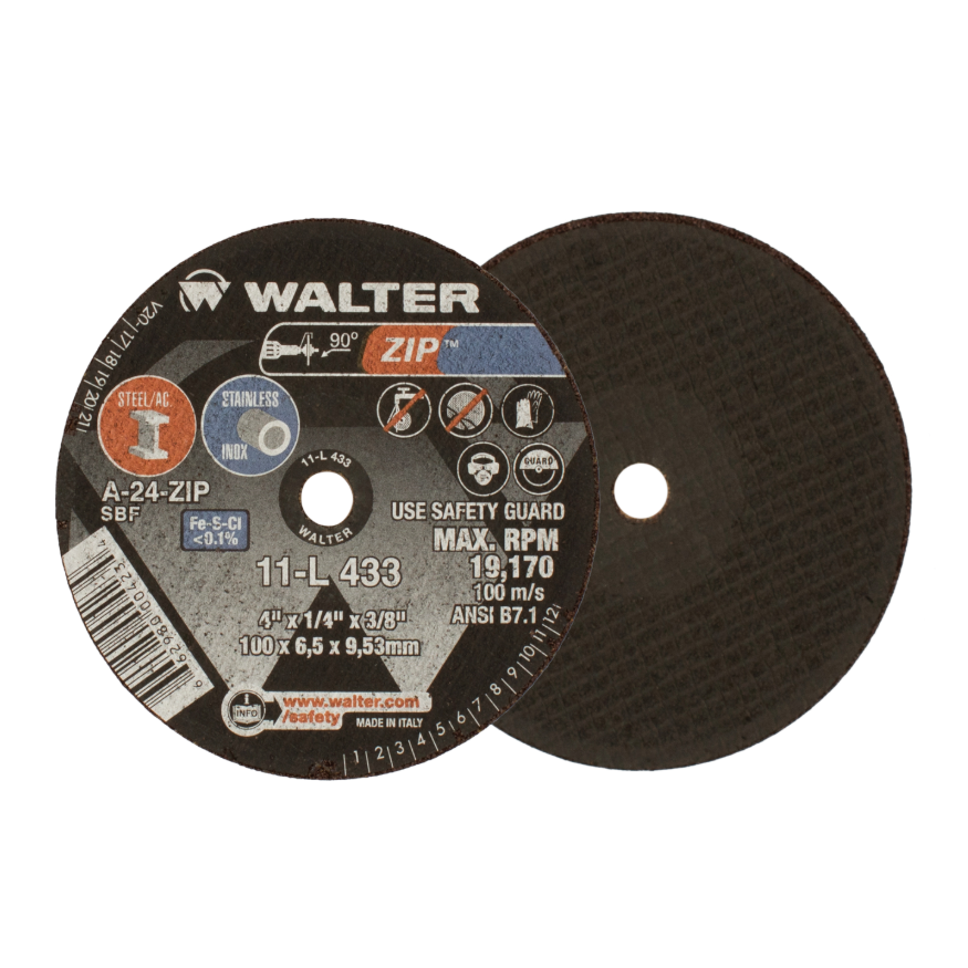 11L433 | ZIP™ Cut-Off Wheel 4" x 1/4", 3/8" Arbor, Type 1