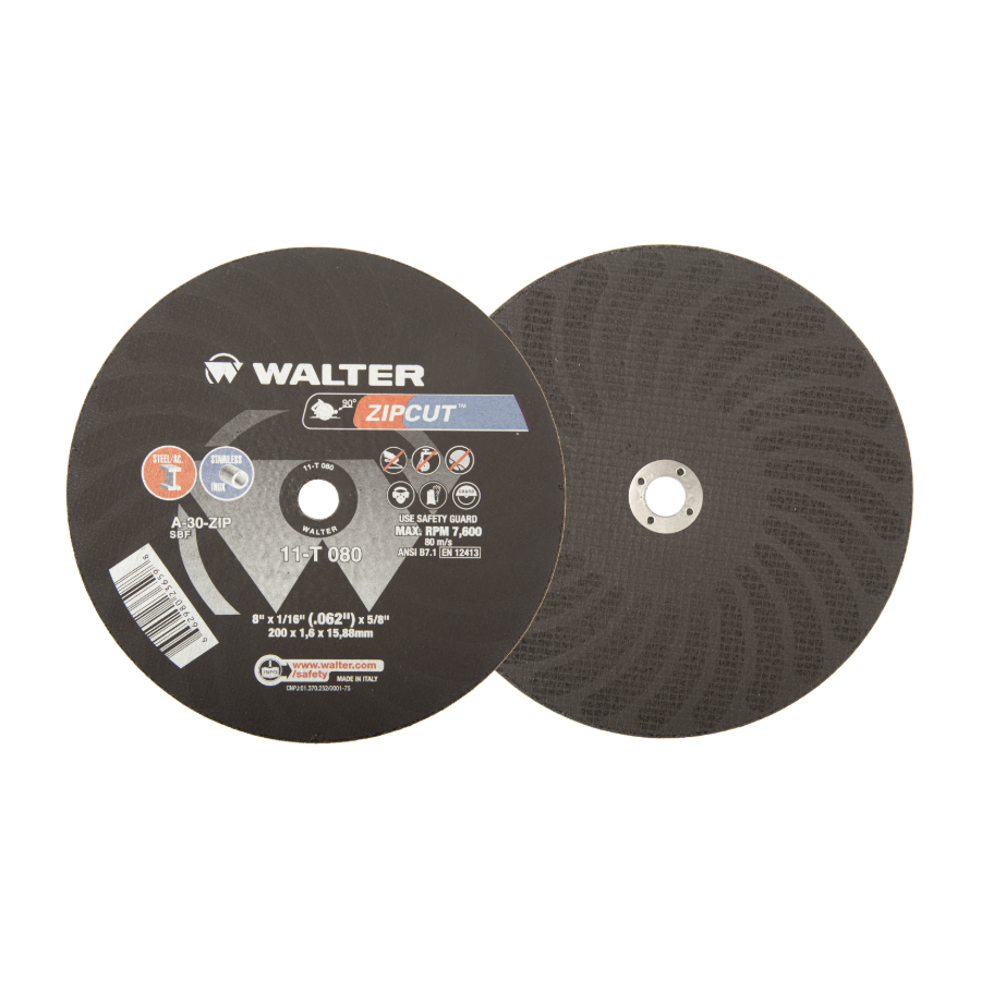 11T080 | ZIPCUT™ Cut-Off Wheel 8" x 1/16", 5/8" Arbor, Type 1