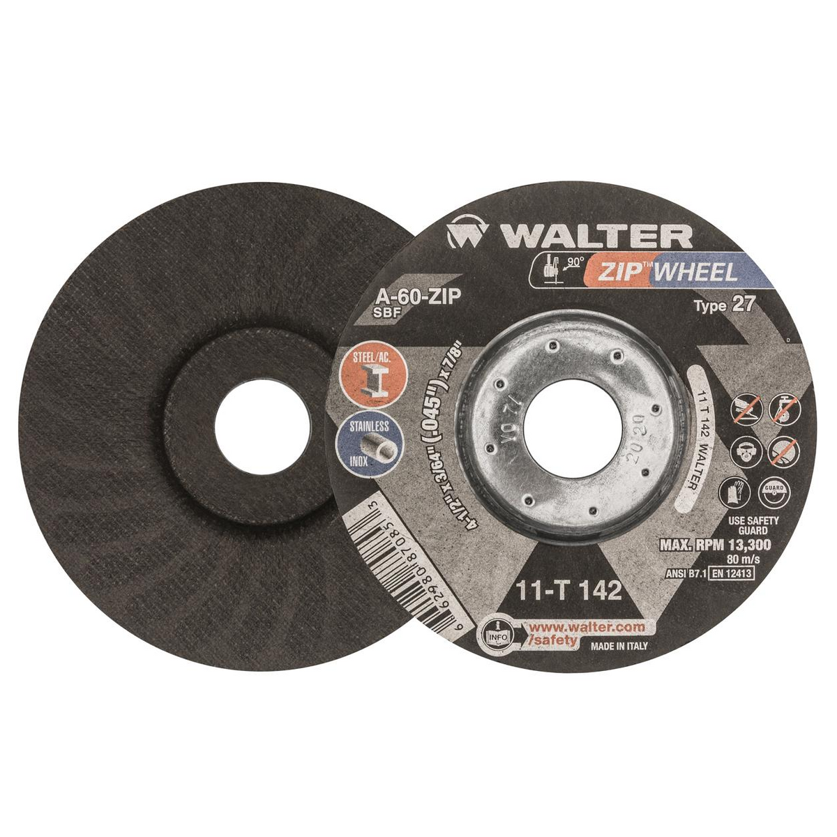 11T142 | ZIPCUT™ Cut-Off Wheel 4-1/2" x 3/64", 7/8" Arbor, Type 27