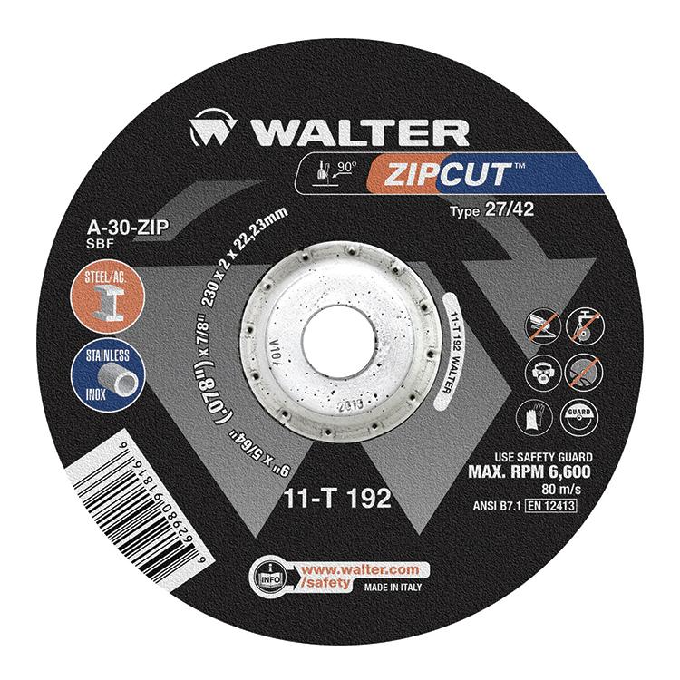 11T192 | ZIPCUT™ Cut-Off Wheel 9" x 5/64", 7/8" Arbor, Type 27