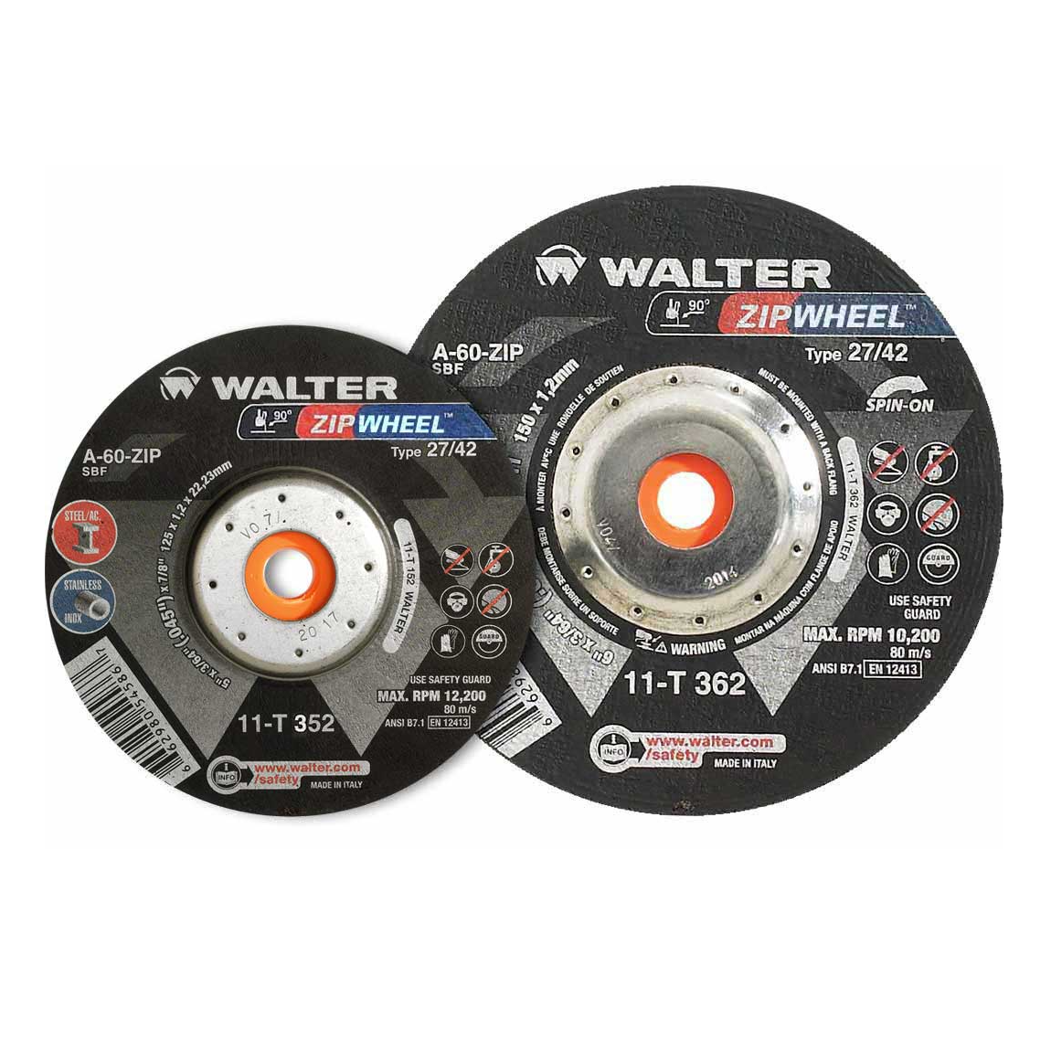11T352 | ZIPCUT™ SPIN-ON Cut-Off Wheel 5" x 3/64", 5/8"-11 Arbor, Type 27S