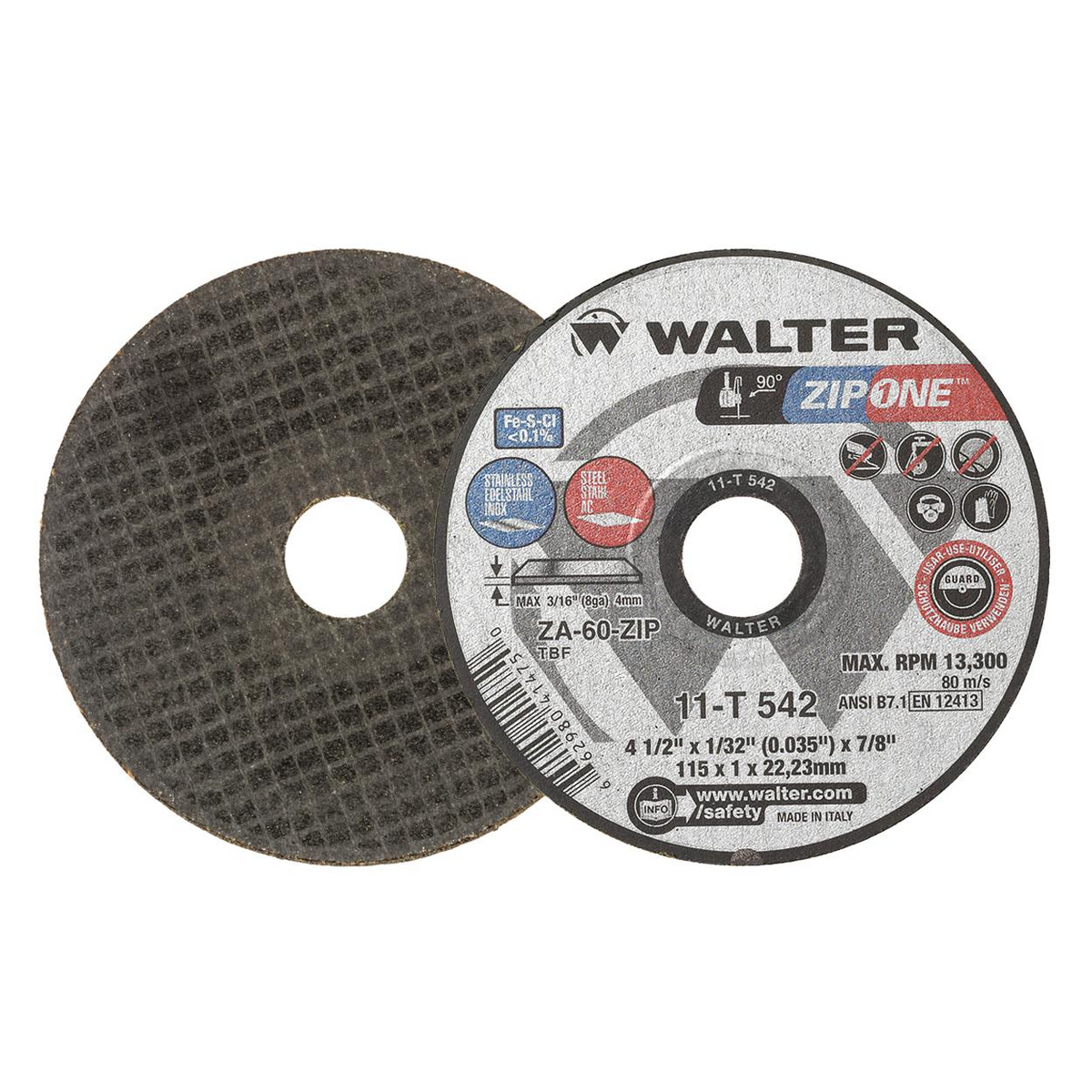 11T542 | ZIP ONE™ Cut-Off Wheel 4-1/2" x 1/32", 7/8" Arbor, Type 1