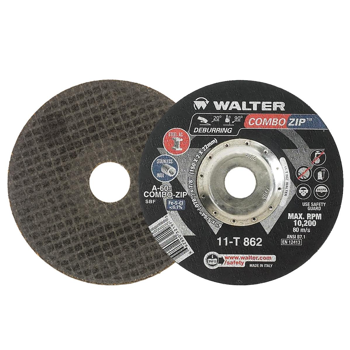 11T862 | COMBO ZIP™ Cut-Off Wheel 6" x 5/64", 7/8" Arbor, Type 27
