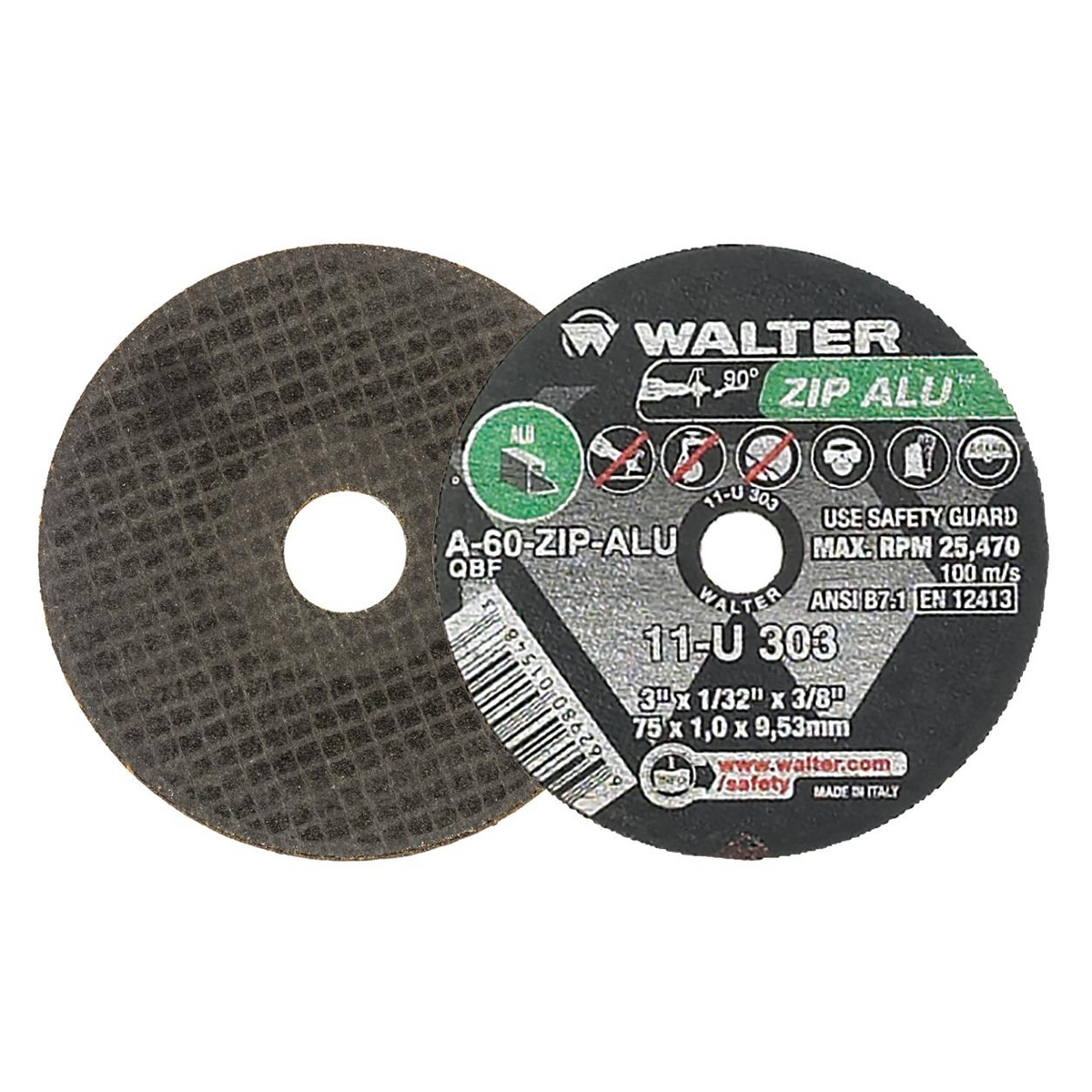 11U303 | ZIP ALU™ Cut-Off Wheel 3" x 1/32", 3/8" Arbor, Type 1