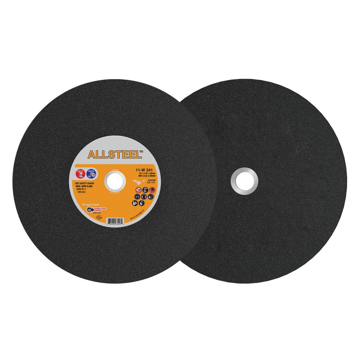 11W341 | ALLSTEEL™ Gas Saw Cut-Off Wheel 14" x 1/8", 20mm Arbor, Type 1