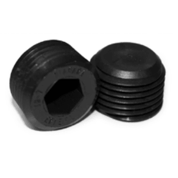 1/2"-14 Hex Socket NPT Threaded Plug - HD Polyethylene (Black) - Forces Inc