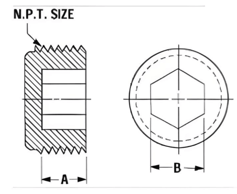 1/2"-14 Hex Socket NPT Threaded Plug - HD Polyethylene (Black) - Forces Inc