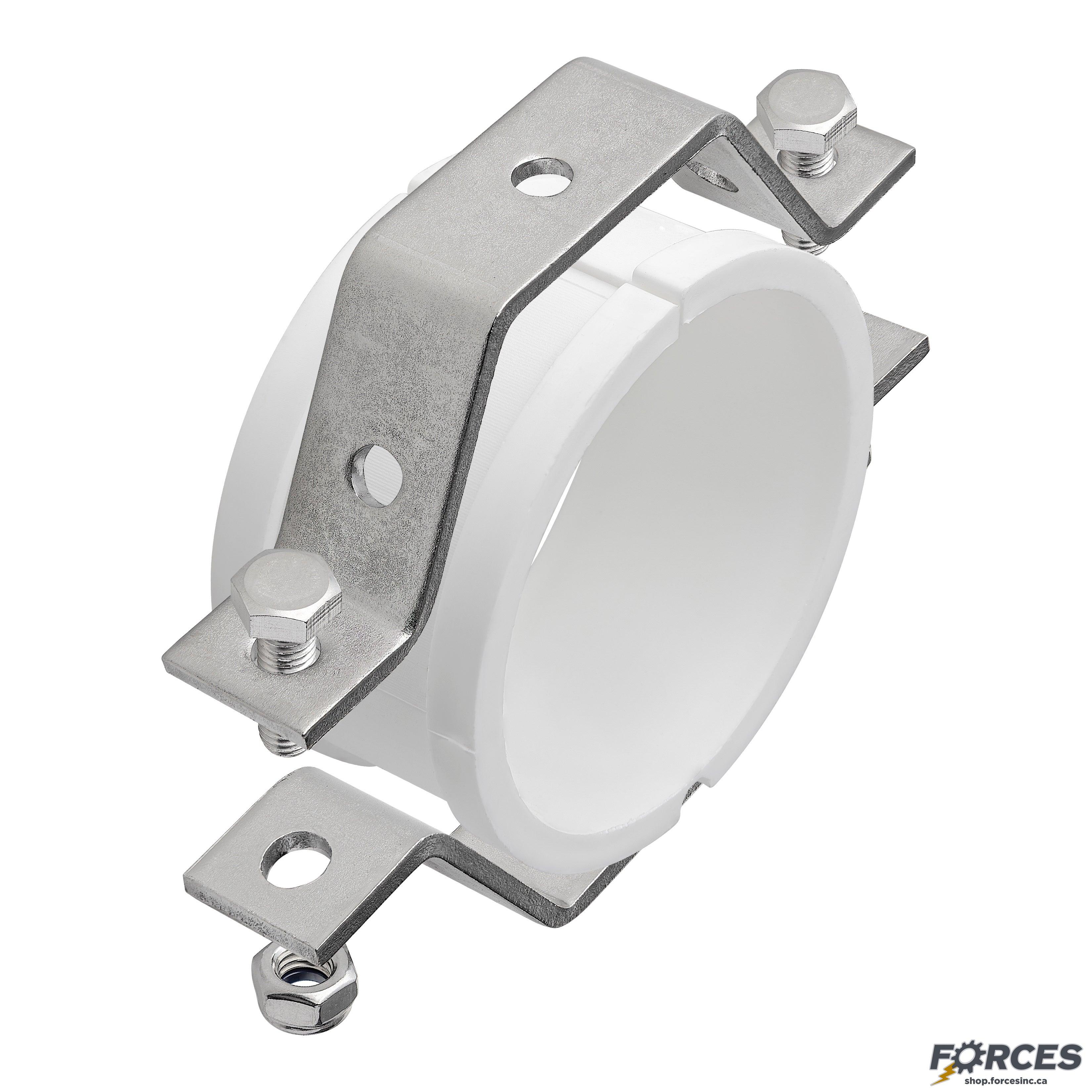 1/2" Hanger for Sanitary Tube With PVC Insert 304 Stainless Steel - Forces Inc