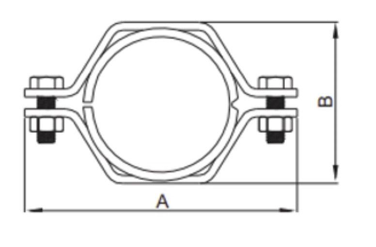 1/2" Hanger for Sanitary Tube With PVC Insert 304 Stainless Steel - Forces Inc