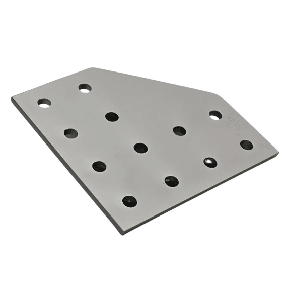 12 Hole 90° Joining Plate 4" x 4" x 3/16" | 10 Series Aluminum T-Slot - Forces Inc