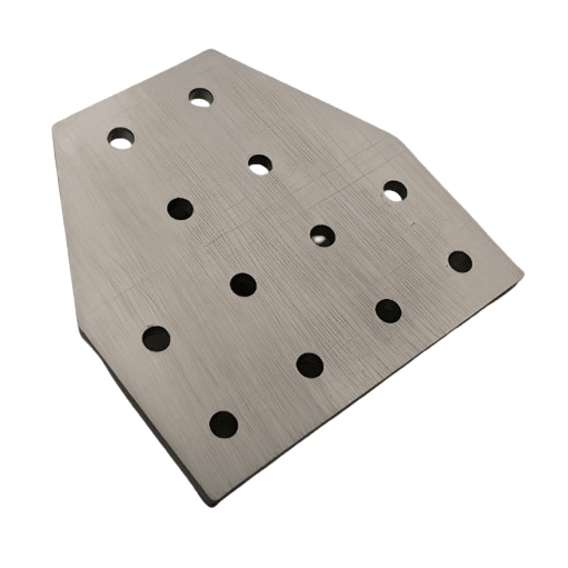 12 Hole Tee Joining Plate 4" x 4" x 3/16" | 10 Series Aluminum T-Slot - Forces Inc