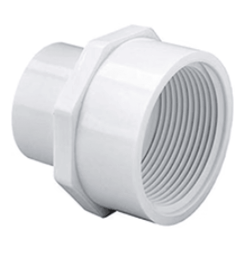 1/2" x 3/4" Adapter (Red. SOC x FPT) Sch 40 - PVC white | 435074W - Forces Inc