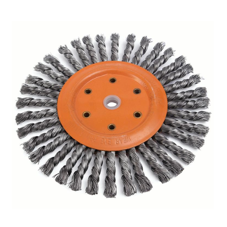 13B280 | Bench Grinder Wheel Brush 8" x 3/4", 5/8" Arbor, Knot-Twisted Steel Wires