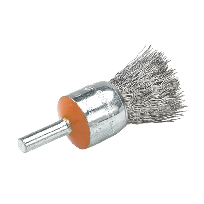 13C008 | Mounted Wire Brush 3/4", 1/4" Arbor, Crimped Wires Steel Wires
