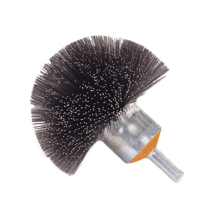13C215 | Mounted Wire Brush 1-1/2", 1/4" Arbor, Crimped Wires Steel Wires