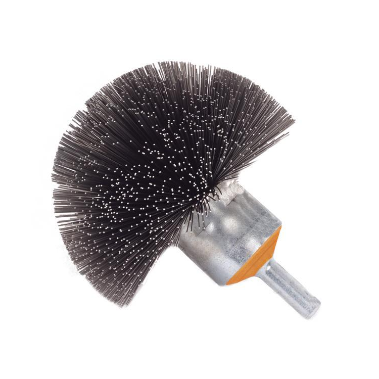 13C230 | Mounted Wire Brush 3", 1/4" Arbor, Crimped Wires Steel Wires