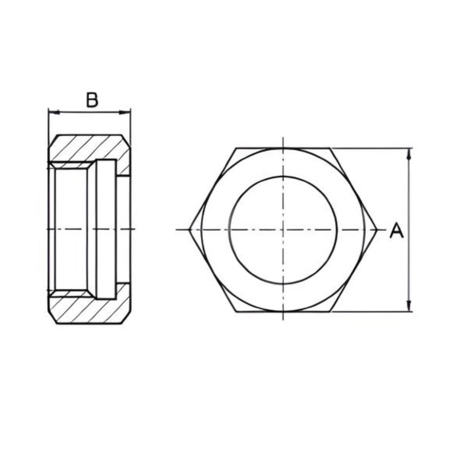 Bevel Seat 13H Hex Nut 4" ACME - SS 304