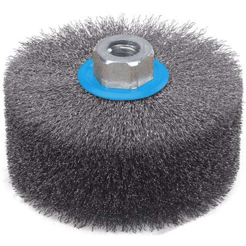 13M464 | Linear Wire Wheel Brush 4-1/2", 5/8"-11 Arbor, Crimped Stainless Steel Wires