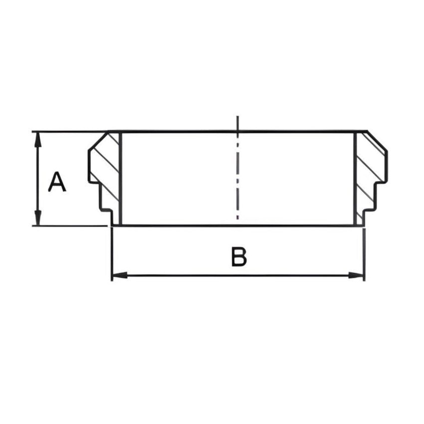 Bevel Seat 14WF Plain Short Ferrule 4" Butt Weld - SS 316