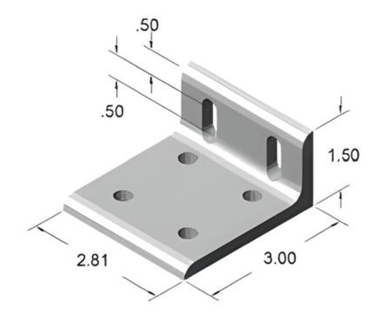 15 Series 6 Hole Vertical Slotted Inside Corner Bracket