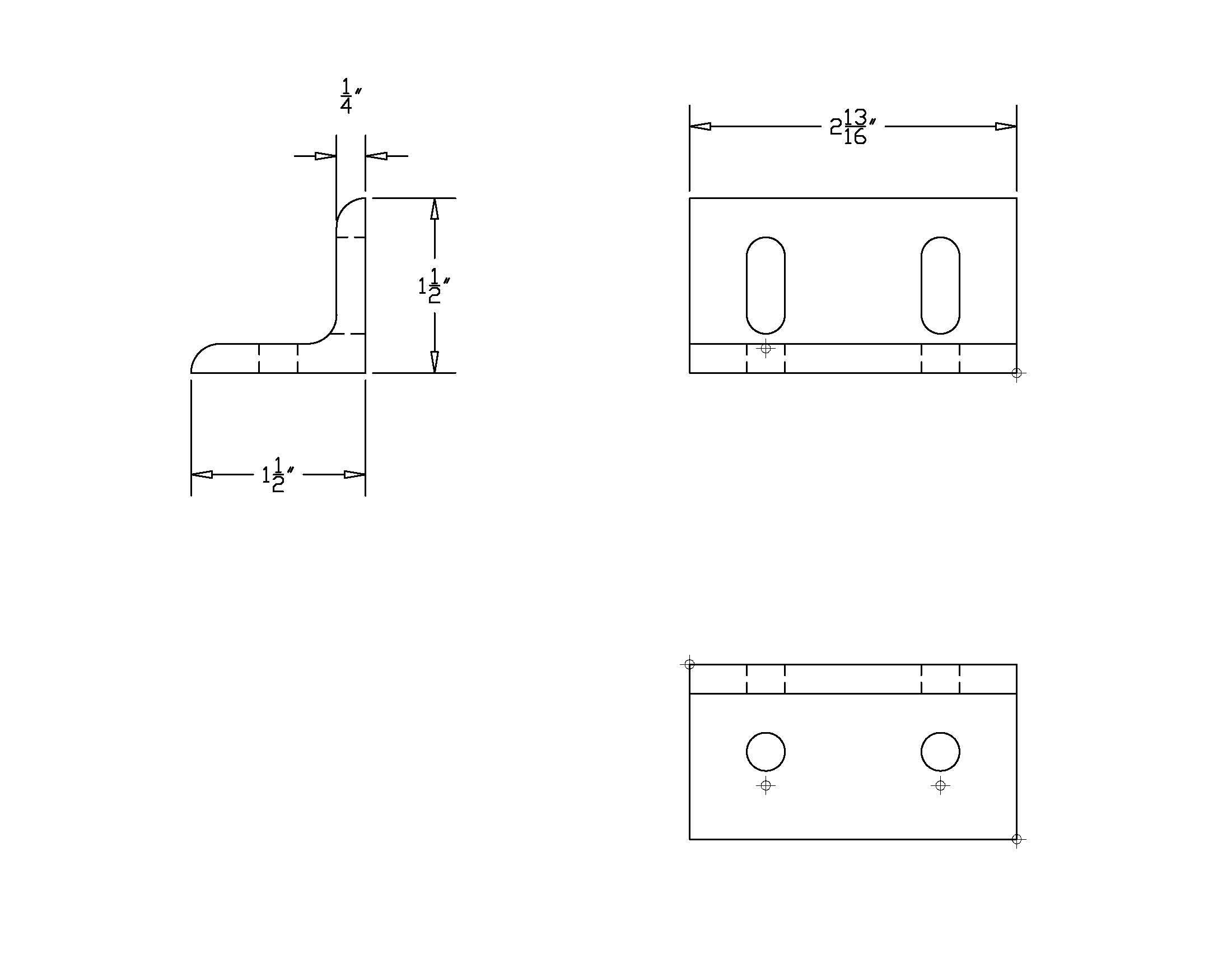 15 Series 4 Hole Horizontal Slotted Inside Corner Bracket