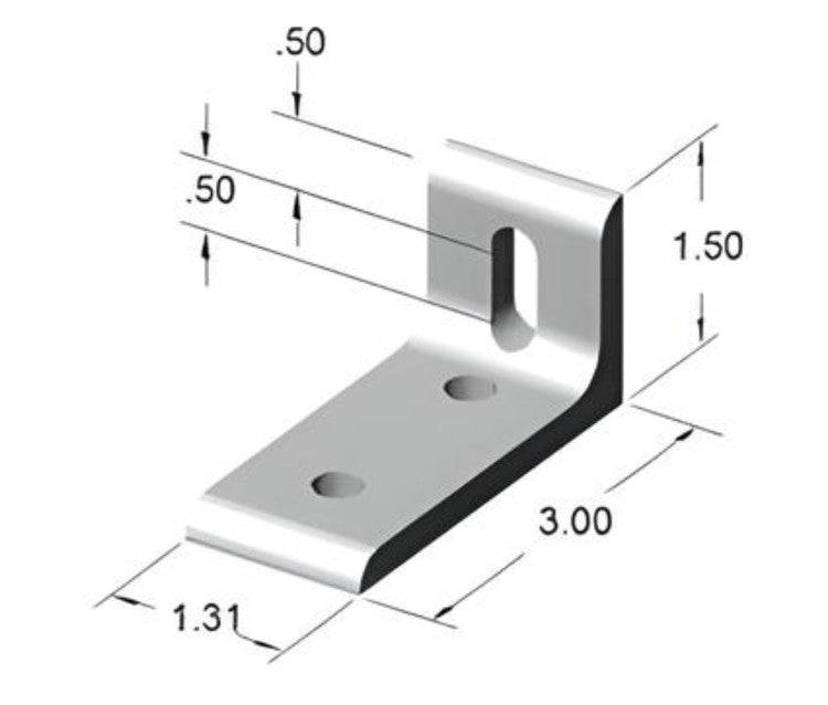 15 Series 3 Hole Slotted Inside Corner Bracket