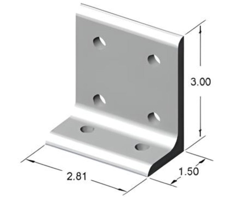 15 Series 6 Hole Inside Corner Bracket