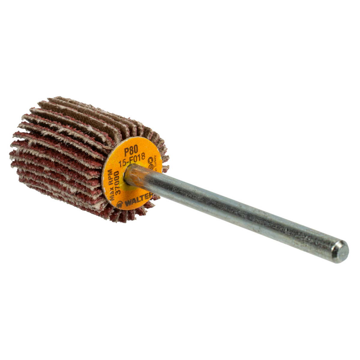 15F018 | COOLCUT™ Flap Wheel 5/8" x 3/4", 1/8" Arbor, 80 Grit, Cloth