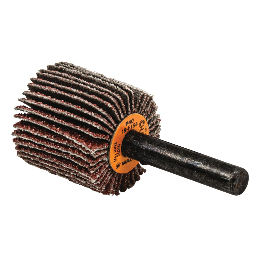 15F154 | COOLCUT™ Flap Wheel 1" x 1", 1/4" Arbor, 40 Grit, Cloth